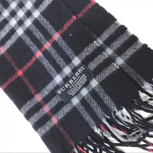 AUTH BURBERRY Nova Check 100% Cashmere Scarf